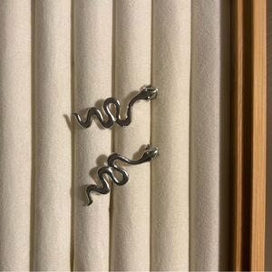 Silver Snake Earrings